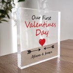 Our First Valentines Day Gift For Boyfriend Girlfriend Plaque