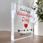 Our First Valentines Day Gift For Boyfriend Girlfriend Plaque