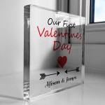 Our First Valentines Day Gift For Boyfriend Girlfriend Plaque