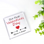 Our First Valentines Day Gift For Boyfriend Girlfriend Plaque