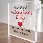 Our First Valentines Day Gift For Boyfriend Girlfriend Plaque