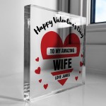 Valentines Day Gift For Wife Personalised Plaque Wife Valentines