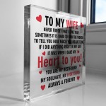 Wife Gifts For Valentines Day Anniversary Acrylic Gift For Wife