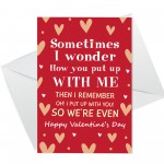 Funny Valentines Card for Girlfriend Boyfriend Wife Husband