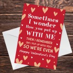 Funny Valentines Card for Girlfriend Boyfriend Wife Husband