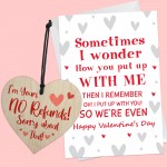 Funny Valentines Day Card Wood Heart Valentine's Day Gifts