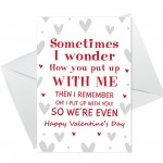 Funny Valentines Day Card Wood Heart Valentine's Day Gifts