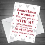 Funny Valentines Day Card Wood Heart Valentine's Day Gifts