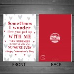 Funny Valentines Day Card Wood Heart Valentine's Day Gifts