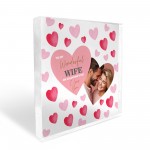 Personalised Valentines Gift For Wife Photo Block Valentines Day