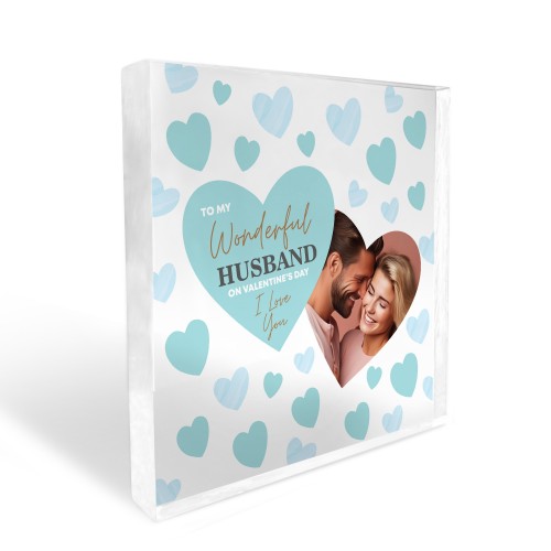 Personalised Valentines Gifts For Husband Acrylic Photo Block 