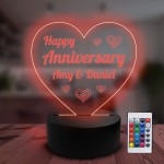 Personalised Anniversary LED Light 16 Colour Gift For Boyfriend