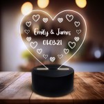 Personalised LED Night Light Valentines Anniversary Gift