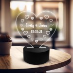 Personalised LED Night Light Valentines Anniversary Gift