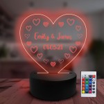 Personalised LED Night Light Valentines Anniversary Gift