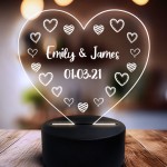 Personalised LED Night Light Valentines Anniversary Gift