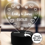 Personalised LED Night Light Valentines Anniversary Gift