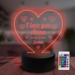 Personalised LED Gift For Boyfriend Girlfriend For Valentines