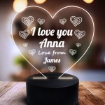 Personalised LED Gift For Boyfriend Girlfriend For Valentines