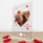 Personalised Valentines Day Photo Plaque Custom Song Plaque 