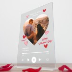 Personalised Valentines Day Photo Plaque Custom Song Plaque 