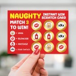 Valentines Anniversary Funny Gift for Him Naughty Scratch Card