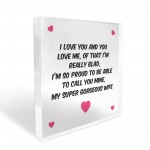 Valentines Day Anniversary Birthday Gift For Wife Acrylic Block