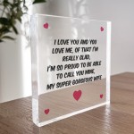 Valentines Day Anniversary Birthday Gift For Wife Acrylic Block