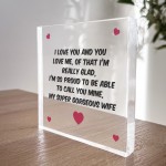 Valentines Day Anniversary Birthday Gift For Wife Acrylic Block