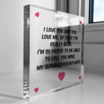 Valentines Day Anniversary Birthday Gift For Wife Acrylic Block