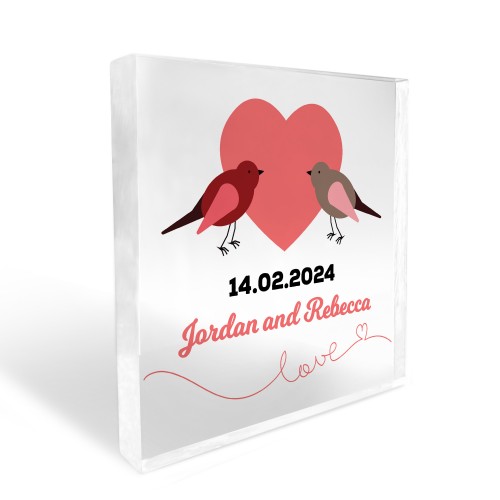 Gifts For Couple PERSONALISED Block Valentines Anniversary Gift