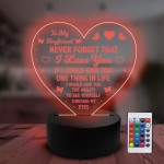 To My Boyfriend Gift for Him Love You LED Light Birthday