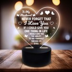 To My Husband Gift for Him LED Light Birthday Valentines