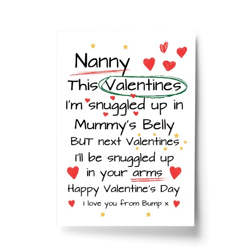 Nanny To Be Gifts For Valentines Day Gift From Bump Print