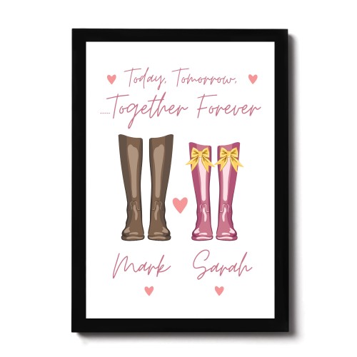 PERSONALISED Valentines Gift For Him Her Welly Boot Couple Gift