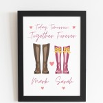 PERSONALISED Valentines Gift For Him Her Welly Boot Couple Gift