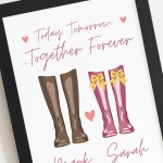 PERSONALISED Valentines Gift For Him Her Welly Boot Couple Gift