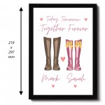 PERSONALISED Valentines Gift For Him Her Welly Boot Couple Gift