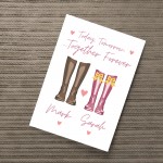 PERSONALISED Valentines Gift For Him Her Welly Boot Print Couple