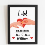 Personalised I Do Gifts Wedding Day Gift For Couple Framed Print