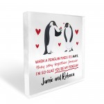 Valentines Gift For Couple Penguin Gift for Her Him PERSONALISED