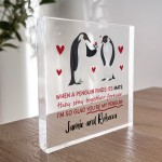 Valentines Gift For Couple Penguin Gift for Her Him PERSONALISED