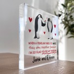 Valentines Gift For Couple Penguin Gift for Her Him PERSONALISED