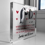 Valentines Gift For Couple Penguin Gift for Her Him PERSONALISED