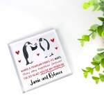 Valentines Gift For Couple Penguin Gift for Her Him PERSONALISED