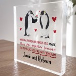 Valentines Gift For Couple Penguin Gift for Her Him PERSONALISED