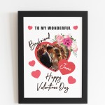 Valentines Day Gift For Boyfriend Personalised Frame With Photo