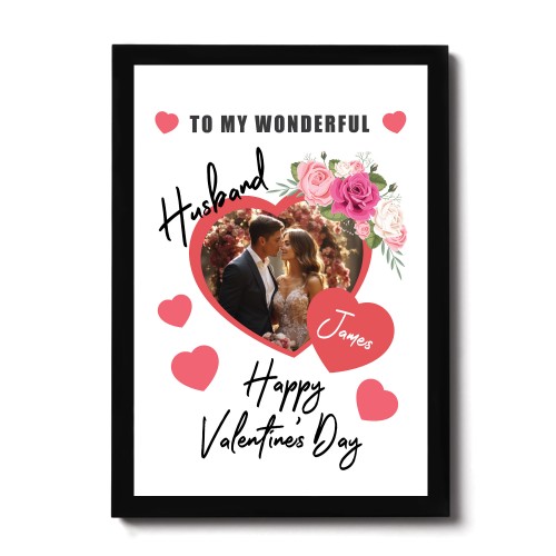 Valentines Day Gift For Husband Personalised Framed Photo Print