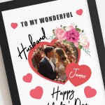 Valentines Day Gift For Husband Personalised Framed Photo Print