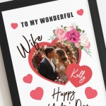 Valentines Day Gift For Wife Personalised Framed Print